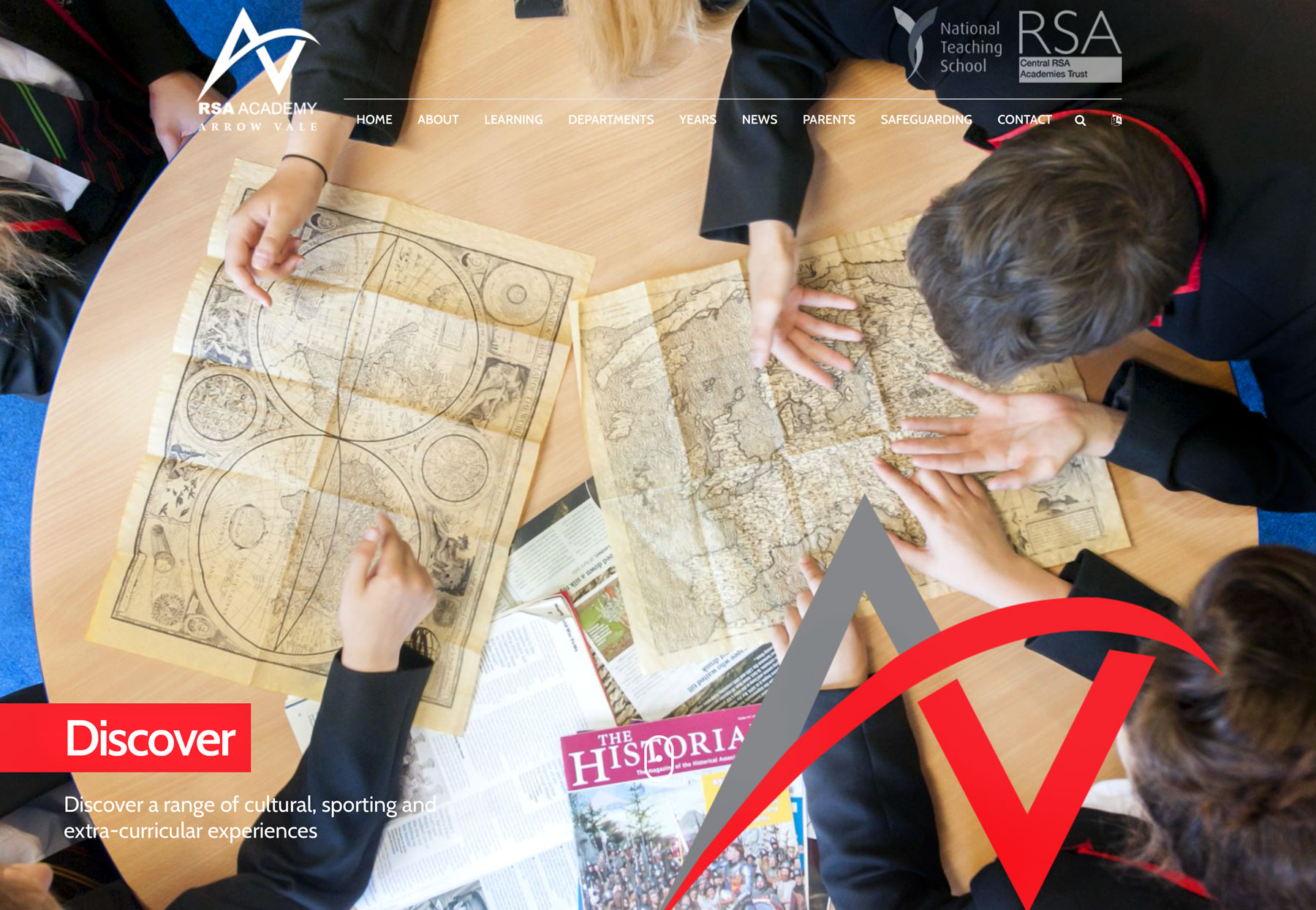 Arrow Vale website hompage screenshot